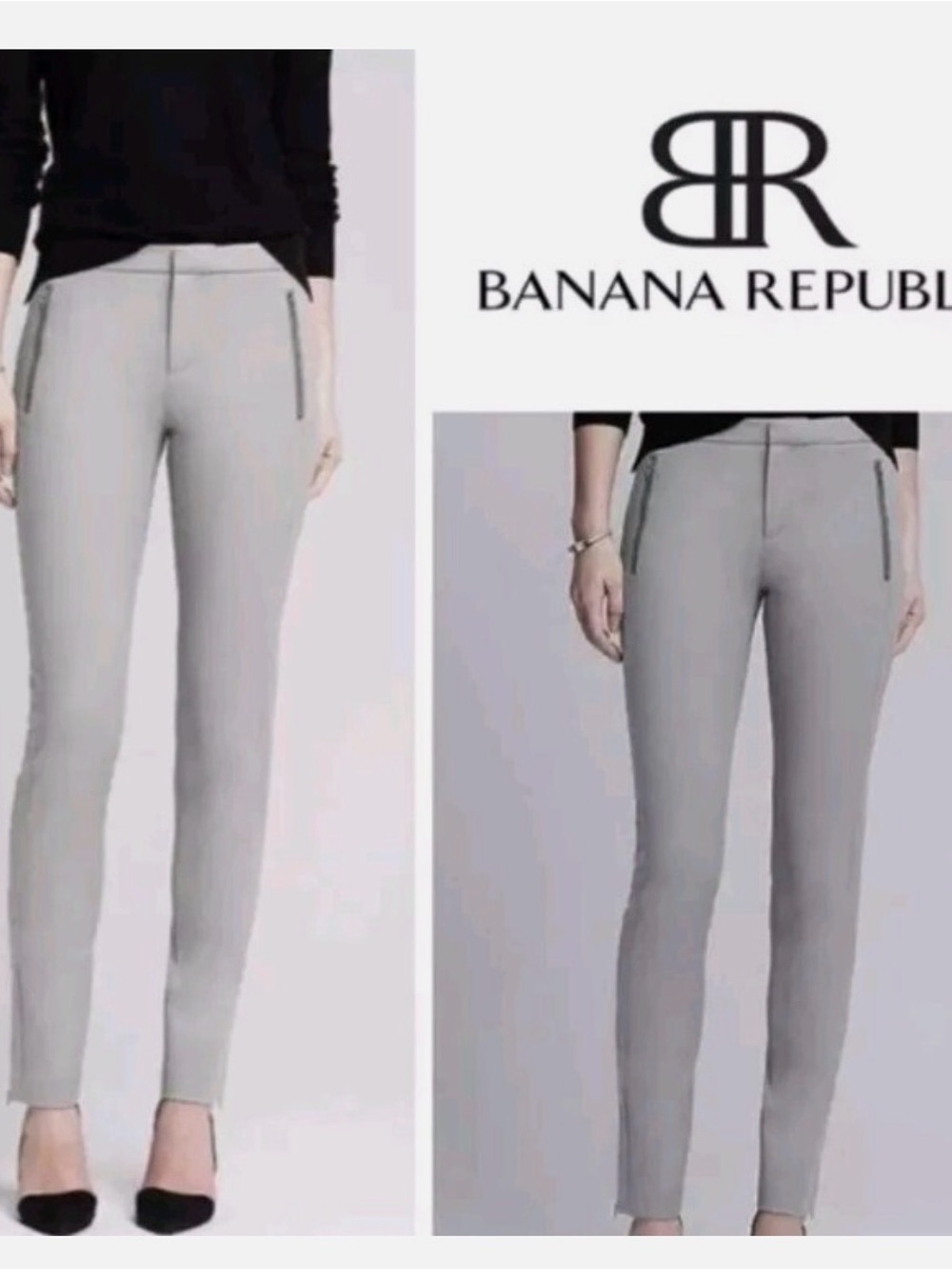 Banana Republic Addison Fit Slim Pants in Gray